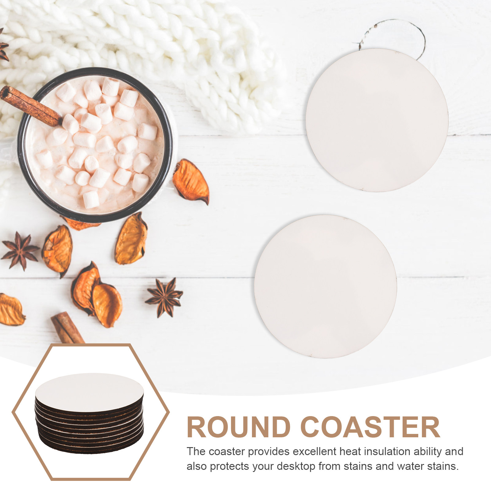 Drewniane podkładki pod kubki  – Coaster Sublimation Blank recenzja i cena